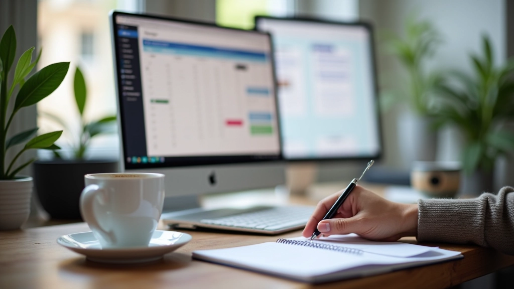 Entrepreneur travaillant sur son planning de routines