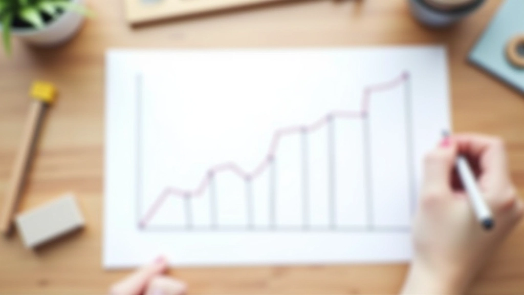 Graphique manuscrit montrant une progression progressive et régulière, esquissé sur papier avec crayon et règle, bureau de travail organisé